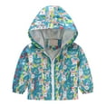 thumbnail image 1 of Fesfesfes Toddler Kids Jacket Baby Boys and Girls Coat Cute Cartoon Dinosaur Rabbit Pattern Print Windproof Jacket Hooded Coat On Sale, 1 of 9