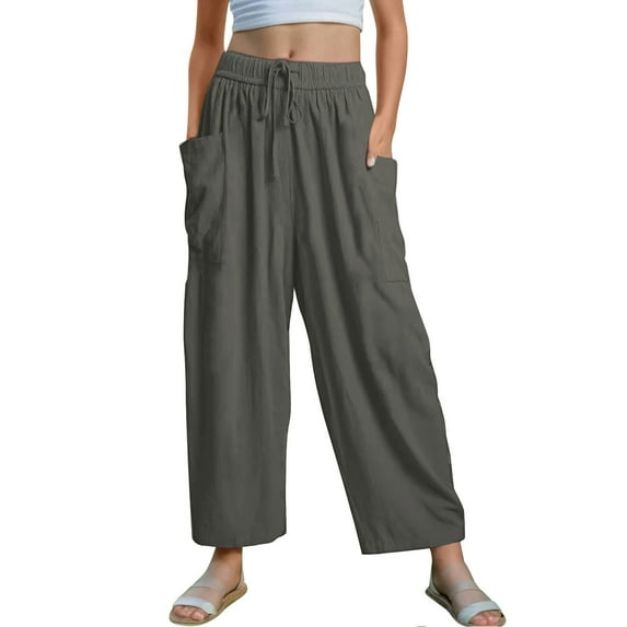 Fesfesfes Toddler Kids Summer Breathable Pocket Shorts Fashion Solid Color Cute Casual Elastic Waist Pants for 5-14 Years Girls Play(Dark Gray,9 Years)