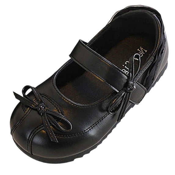 Fesfesfes Toddler Little Girls Bowknot Princess Shoes,Vintage Flexible Soft-Soled Flats,Hook-and-Loop Casual Party Dress Shoes,Spring Summer Fashion Versatile Footwear