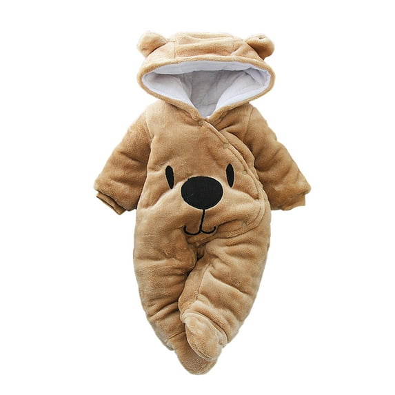 Fesfesfes Toddler Neutral Baby Bodysuit Boys Girls Bear Style Plush Cute Bear Ears Winter Thick Jumpsuit Romper Summer Saving