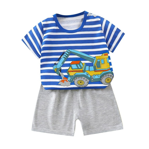 Fesfesfes Toddler Outfit Kids Baby Boys and Girls Cute Short Sleeve Shirts with Shorts Puppy Print Casual Kids Summer Sets
