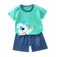 thumbnail image 1 of Fesfesfes Toddler Outfit Kids Baby Boys and Girls Cute Short Sleeve Shirts with Shorts Puppy Print Casual Kids Summer Sets Under 10$, 1 of 4