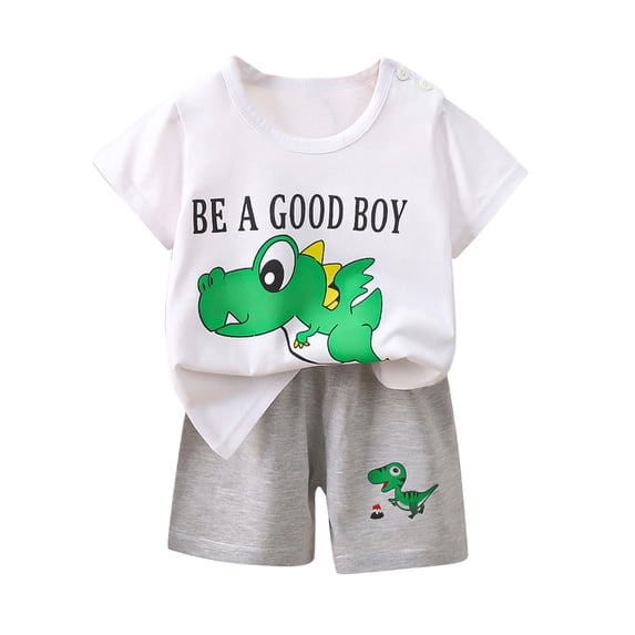 Fesfesfes Toddler Outfit Summer Girls And Boys T-shirt Shorts Sets Kids Clothes Short Sleeve Tops Shorts Set