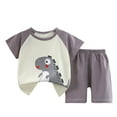 thumbnail image 1 of Fesfesfes Toddler Outfits Summer Girls And Boys T-shirt Baby Suits Clothes Short Sleeve Shirts Shorts Set, 1 of 3