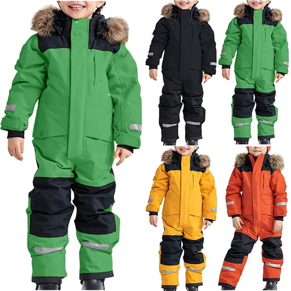 Fesfesfes Toddler Ski Suits Big Kids Skiwear Teen Girls Big Boys Ski Wear Siamese Snowsuits Child Ski Suits Snow Jackets Winter Jumpsuits Onesie Outfits 6-7 Years