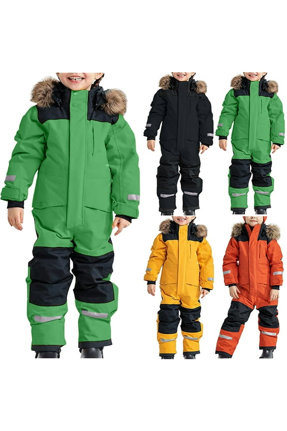 Toddler Ski Suits Big Kids Skiwear Teen Girls Big Boys Ski Wear Siamese Snowsuits Child Ski Suits Snow Jackets Winter Jumpsuits Onesie Outfits 6-7 Years