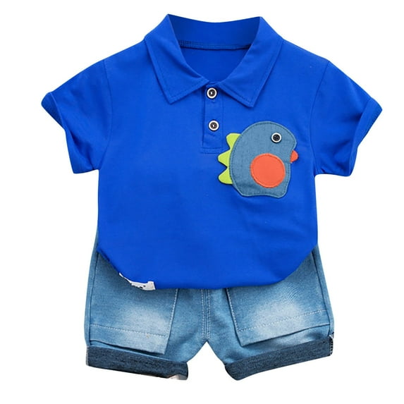 Fesfesfes Toddler Skirt Toddler Kids Baby Boy Casual Dinosaur Print Short sleeved Shorts Clothes Set