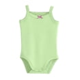 thumbnail image 1 of Fesfesfes Toddler Solid Color Sleeveless Summer Romper Baby Lace Bow Cami Overalls Soft Breathable Snap Closure Jumpsuit Versatile Daily Casual Outdoor Wear, 1 of 7