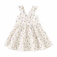 thumbnail image 1 of Fesfesfes Toddler Summer Dresses Vacation Dress for Girls Retro Baby Print Sleeveless Round Neck Sundress for Comfortable and Versatile Outfits(White,4 Years), 1 of 4