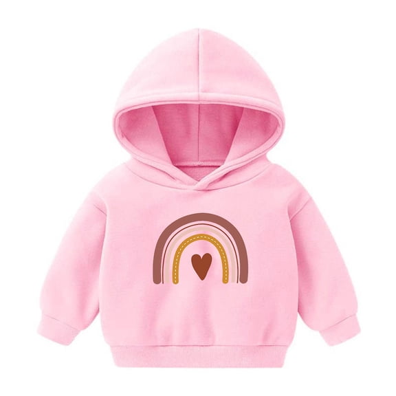 Fesfesfes Toddler Sweatshirt Children Long Sleeve Shirts Hooded Tops Rainbow Print Hoodie Shirts Children Sweatshirt Casual Pullover Shirts