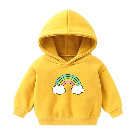 Fesfesfes Toddler Sweatshirt Long Sleeve Hooded Tops Rainbow Print Hoodie Shirts Children Sweatshirt Casual Hoodie Pullover Shirts