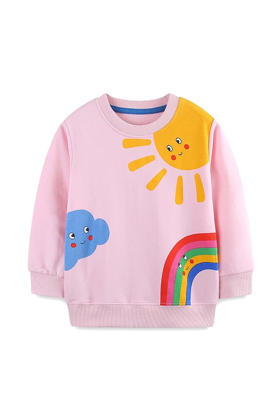 Toddler Sweatshirts Fall Shirts Strawberry Printing Round Neck Sweater Girls Casual Pullover Tops