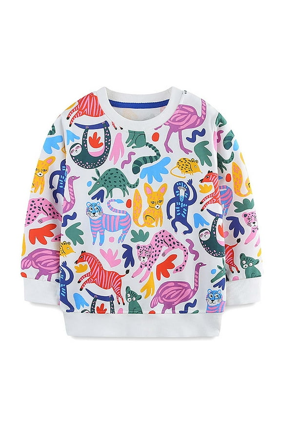 Toddler Sweatshirts Fall Shirts Strawberry Printing Round Neck Sweater Girls Casual Pullover Tops