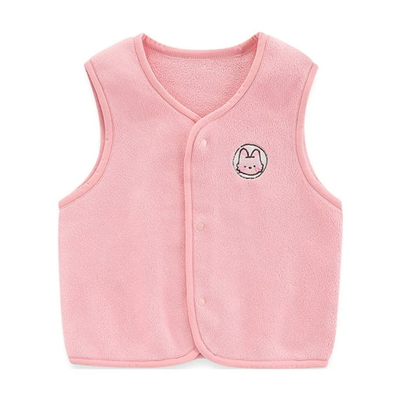 Fesfesfes Toddler Vest for Kids Winter Warm Vest Baby Boys Girls V Neck Vest Plush Outwear Casual Keep Warm Vest Holiday Saving