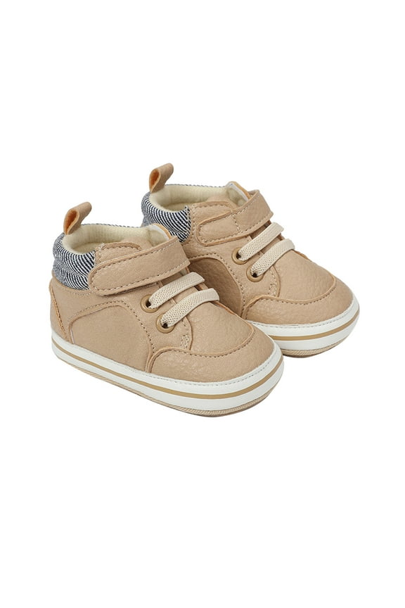 Toddler Walking Shoes Casual Breathable Soft Sole Shoes for Baby Boys Girls Spring/Fall Outdoor Non-Slip First Walking Round Toe(Khaki,3-6 Months)