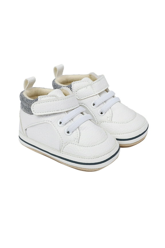 Toddler Walking Shoes Casual Breathable Soft Sole Shoes for Baby Boys Girls Spring/Fall Outdoor Non-Slip First Walking Round Toe(White,3-6 Months)