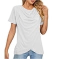 thumbnail image 1 of Fesfesfes Tops for Women Loose Summer Tops Women's Fashion Solid Color V-neck Comfortable Loose T-shirt Sleeveless Blouse Casual Tops V Neck Elegant Tunic Blouse Summer Sale, 1 of 7