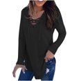 thumbnail image 1 of Fesfesfes Tops for Women Loose Pullover Heart Print Off The Shoulder Long Sleeve Tops Blouses T-Shirts, 1 of 5