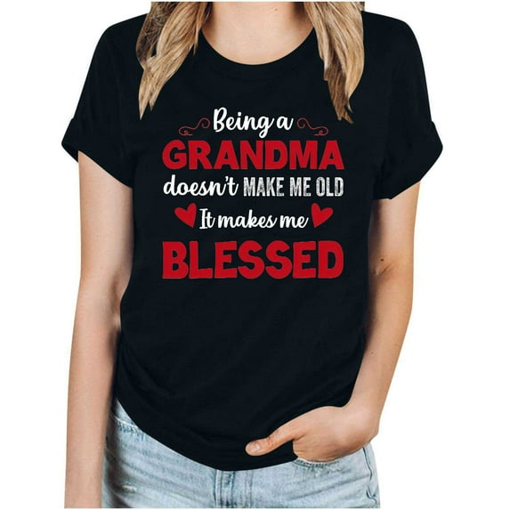 Fesfesfes Tshirt Women Women Letter Printed Short Sleeved Top Athletic Clothes for Women 2XL(US:12)