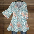 thumbnail image 1 of Fesfesfes Tshirt Womens Floral-Print Casual Short Sleeve V Neck & Tops Thin Blouse Womens Summer Tops XL(US:10), 1 of 6