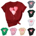 thumbnail image 1 of Fesfesfes Tshirts Shirts for Women's Fashion Crewneck Printed Short Sleeve T-shirt Casual Loose Shirt Tops Workout Shirts for Women M(US:6), 1 of 7