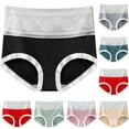 thumbnail image 1 of Fesfesfes Tummy Control Underwear Womens Fashion Solid Lace Briefs Comfortable Cotton High Waist Underwear Women Panties, 1 of 5