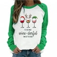 thumbnail image 1 of Fesfesfes Ugly Xmas Sweater Women's Casual Round Neck Raglan Color Matching Christmas Wine Cup Print Long Sleeve T-Shirt Top Long Sleeve Round Neck Top / Shirt, 1 of 6