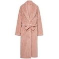 thumbnail image 1 of Fesfesfes Unisex Fleece Thickened Plush Robe Long Bathrobe Couples Winter Sleepwear Cozy Loungewear Soft Warm Housecoat for Home Relaxation Spa Wear(Pink#1,XL), 1 of 3