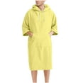 thumbnail image 1 of Fesfesfes Unisex Hooded Bathrobe Super Absorbent Quick Drying Beach Cover Up for Swimming Pool Surf and Travel Soft Bathing Wrap with Pockets for Men Women(Yellow,Free Size), 1 of 5