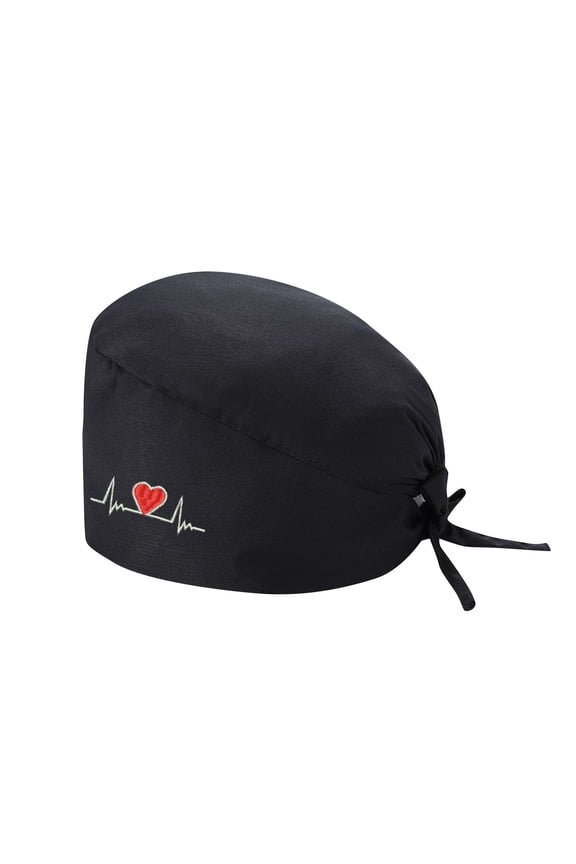 Fesfesfes Unisex Nurse Head Scarf Cap Embroidery Printing Cotton Cap Operating Room Cap