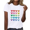 thumbnail image 1 of Fesfesfes V neck Tshirt Women T-Shirt Fashion Short Sleeve Round Neck Valentine's Day Printing Casual Blouse T-Shirt Tops Shirt Women's Short Sleeve Tops 6(M), 1 of 5