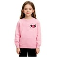 thumbnail image 1 of Fesfesfes Valentines Day Kids Long Sleeve Pullover Sweatshirt Cozy Fleece Lined Top No Hood Casual Crewneck Shirt for Girls Boys Toddler Round Neck Solid Color Playwear(Pink,7-8 Years), 1 of 6