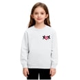 thumbnail image 1 of Fesfesfes Valentines Day Kids Long Sleeve Pullover Sweatshirt Cozy Fleece Lined Top No Hood Casual Crewneck Shirt for Girls Boys Toddler Round Neck Solid Color Playwear(White,9-10 Years), 1 of 8