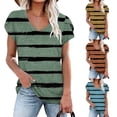 thumbnail image 1 of Fesfesfes Valentines Day T Shirts for Women Fashion Womens Summer V-Neck Short Sleeve Print Casual T-shirt Blouse Short Sleeve Blouses for Women XS(US:2), 1 of 5