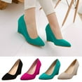 thumbnail image 1 of Fesfesfes Wedges For Women Oversized Fashion Sloping High Heels Shallow Frosted Candy Colored Womens Shoes 6.5(38), 1 of 5
