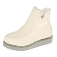 thumbnail image 1 of Fesfesfes Western Boots Women Flat Shoes Winter Warm Furry Lining Snow Ankle Winter Shoes 37(US:6), 1 of 4
