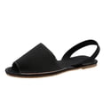 thumbnail image 1 of Fesfesfes White Flats Women's Summer New Buckle Peep-Toe Sandals Color Flat Shoes 7(39), 1 of 8