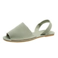 thumbnail image 1 of Fesfesfes White Flats Women's Summer New Buckle Peep-Toe Sandals Color Flat Shoes 9.5(43), 1 of 8