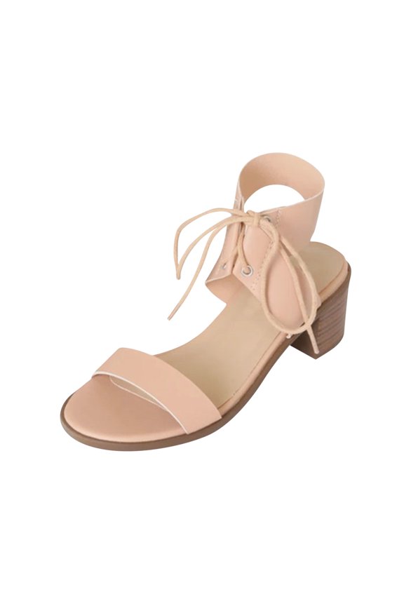 White Platform Sandals Peep-toe Pump Women's Comfortable All Match Peep-Toe Thick Heel Strap High Heel Sandals 7.5(40)