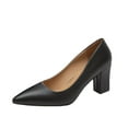 thumbnail image 1 of Fesfesfes White Shoe Korean Style Fashion High Heel Shoes Pointed Toe Thick Heel Shallow Peep-Toe Shoes Women 4.5(35), 1 of 6