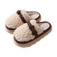 thumbnail image 1 of Fesfesfes White Shoes Women Slippers For Women A Pair Of Lazy Slippers Curly Cozy Flat Slide Slippers Comfy Soft Non-Slip House Shoes Indoor And Outdoor Warm Gift 6.5(38), 1 of 7
