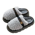 thumbnail image 1 of Fesfesfes White Shoes Women Slippers For Women A Pair Of Lazy Slippers Curly Cozy Flat Slide Slippers Comfy Soft Non-Slip House Shoes Indoor And Outdoor Warm Gift 7.5(40), 1 of 6