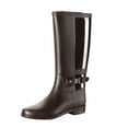 thumbnail image 1 of Fesfesfes Wide Calf Boots For Women Rain Shoes Fashion Plastic Low Heel Locomotive Hasp High US:7(39), 1 of 6