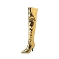 thumbnail image 1 of Fesfesfes Wide Calf Boots For Women Shoes Fall Winter Pointed Thin High Heels Side Zippered Long Boots Over Knee Boots US:10(44), 1 of 8
