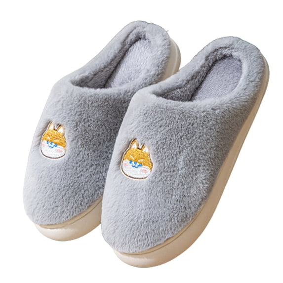 Fesfesfes Wide Womens Shoes Children's Cute Cotton Slippers For Men Indoor Fall And Winter Comfortable And Lightweight Thick-Soled Couple Pelt Slippers 7.5-8.5(40-41)
