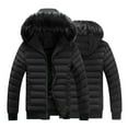 thumbnail image 1 of Fesfesfes Winter Coat for Men's Fashion Fall And Winter Stitching Warm Hooded Casual Jacket Cotton Clothes Sale Clearance, 1 of 8