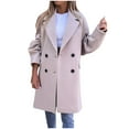 thumbnail image 1 of Fesfesfes Winter Coat for Women Warm Faux Coat Cardigan Winter Solid Long Sleeve Outerwear, 1 of 7