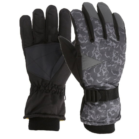 Fesfesfes Winter Gloves Outdoor Windproof Thickened Gloves Cold Proof Ski Riding Warm Gloves