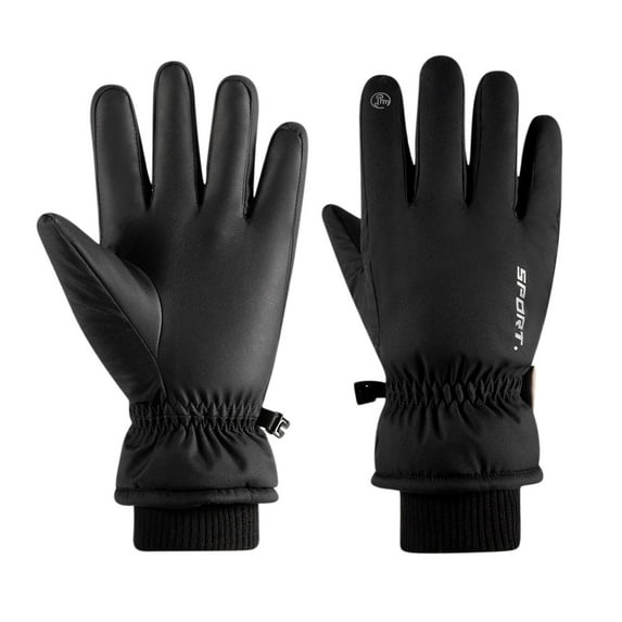 Fesfesfes Winter Gloves Thickened Warmth And Velvet Non-slip Outdoor Ski Gloves or