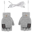 thumbnail image 1 of Fesfesfes Winter Knitted Gloves Convertible Fingerless Gloves Mittens Warm Mitten Winter Heating Gloves Under $10, 1 of 5
